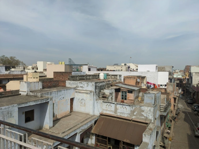 a view of a city from a rooftop